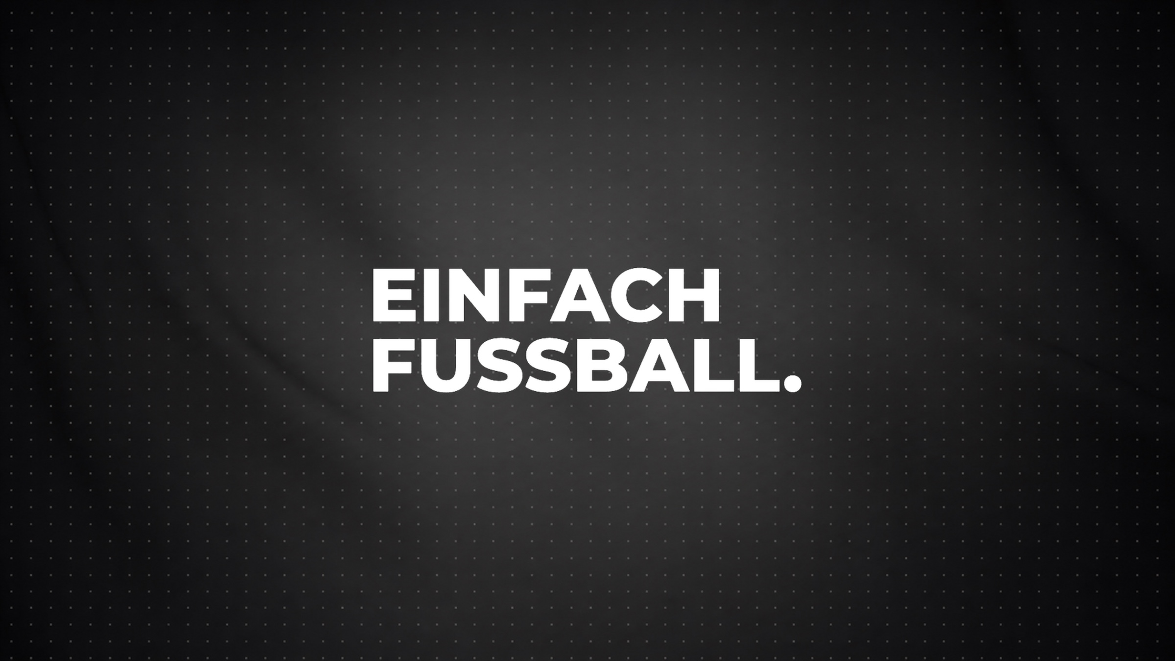 Einfach Fußball wordmark on a dark patterned background